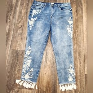 K jordan embroidered jeans size 18